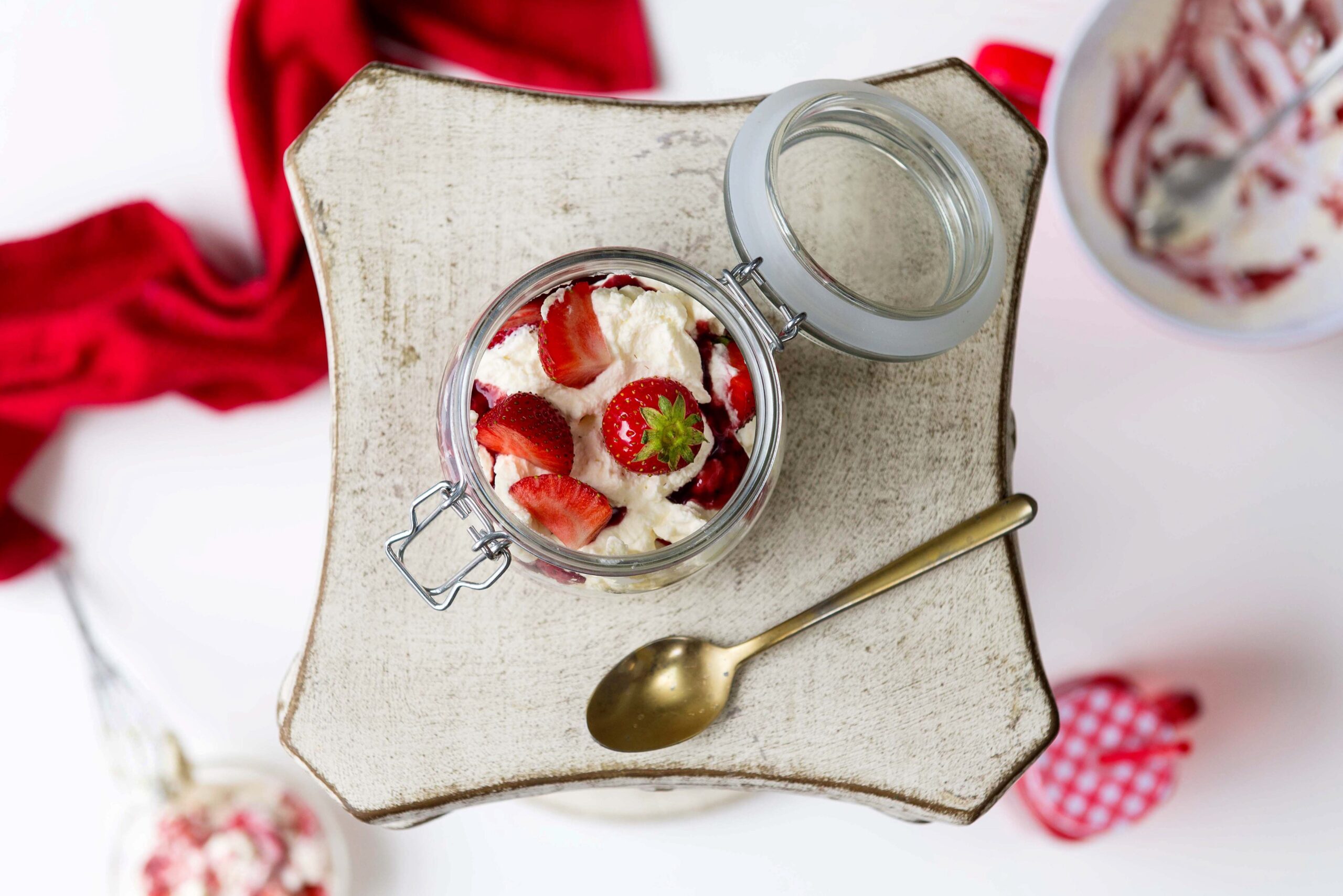 No-Bake Cheesecake Jars with Berry Compote